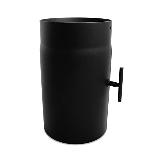 LANZZAS Ofenrohr 250 mm mit Drosselklappe - Durchmesser Ø 180mm - Farbe: schwarz | Rauchrohr Abgasrohr Kaminrohr Verlängerung von LANZZAS