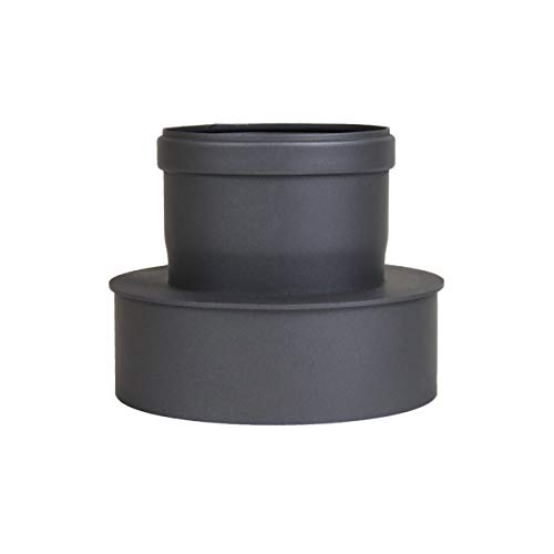 Pelletrohr Ofenrohr Pellet Rauchrohr Kaminrohr Erweiterung Ø 100mm auf 130 mm Ø 100mm auf 150 mm grau schwarz (Ø 100mm auf 150 mm, grau) von LANZZAS Fire