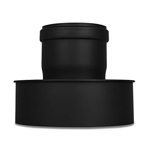 LANZZAS Pelletrohr Erweiterung von Ø 80 mm auf Ø 150 mm - Farbe: schwarz | Pelletofenrohr von LANZZAS