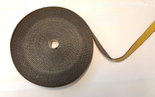 LANZZAS Glasband schwarz 10x2 mm flach, 2 m, für Kaminöfen, Rohre, Smoker bis 550°C, asbestfrei, selbstklebend, Fachhandelsqualität von LANZZAS