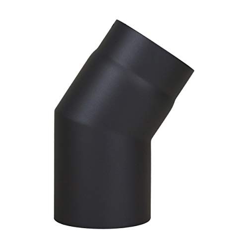 LANZZAS Ofenrohr Bogen 33° Grad, im Durchmesser DN 130 mm, Farbe: schwarz - weitere Rohre aus unserem Sortiment, finden Sie hier. von LANZZAS