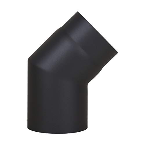 LANZZAS Ofenrohr Bogen 45° Grad im Durchmesser DN 130 mm, Farbe: schwarz - weitere Rohre aus unserem Sortiment, finden Sie hier. von LANZZAS