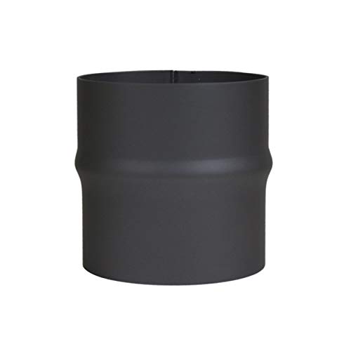 LANZZAS Ofenrohr Erweiterung von 120 mm auf 130 mm, Farbe: schwarz-metallic - weitere Rohre aus unserem Sortiment, finden Sie hier. von LANZZAS