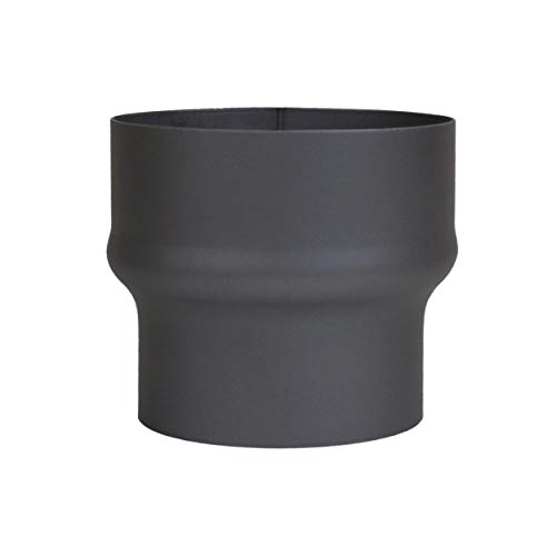 LANZZAS Ofenrohr Erweiterung von 120 mm auf 150 mm, Farbe: schwarz-metallic - weitere Rohre aus unserem Sortiment, finden Sie hier. von LANZZAS