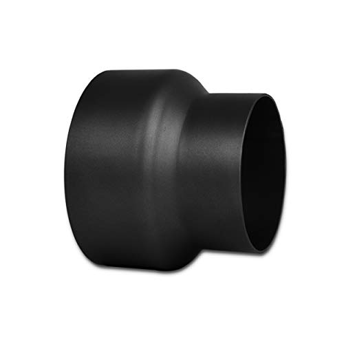 LANZZAS Ofenrohr Reduzierung von 150 mm auf 120 mm, Farbe: schwarz-metallic (im Durchmesser Ø 150 mm) - weitere Rohre aus unserem Sortiment, finden Sie hier. von LANZZAS