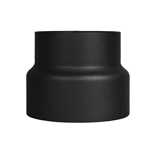 LANZZAS Ofenrohr Reduzierung von 150 mm auf 130 mm, Farbe: schwarz - weitere Rohre aus unserem Sortiment, finden Sie hier. von LANZZAS
