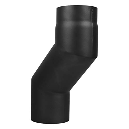 LANZZAS Ofenrohr Stufenbogen mit 120 mm Versatz, im Durchmesser DN 130 mm, Farbe: schwarz - weitere Rohre aus unserem Sortiment, finden Sie hier. von LANZZAS
