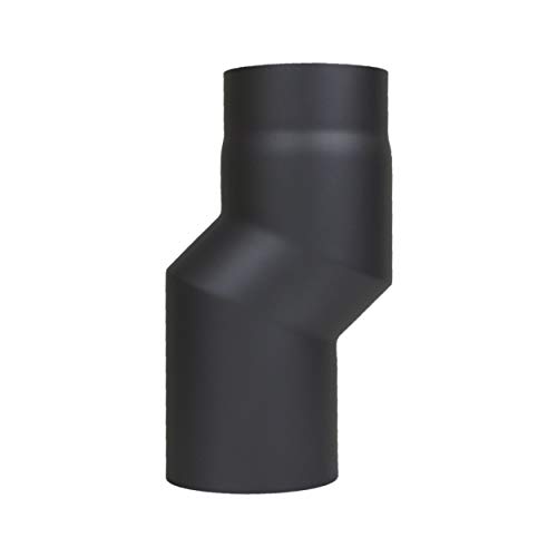 LANZZAS Ofenrohr Versatzbogen mit 40 mm Versatz, im Durchmesser, DN Ø 120 mm, Farbe: schwarz-metallic - weitere Rohre aus unserem Sortiment, finden Sie hier. von LANZZAS