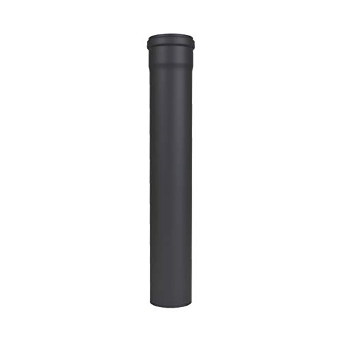 LANZZAS Pelletrohr 500 mm Verlängerung - im Durchmesser 80 mm - Farbe: schwarz-metallic - inklusive Silikon-Dichtring von LANZZAS