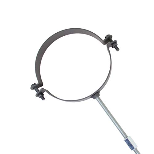 LANZZAS Pelletrohr Halter/Schellen-Set für den Durchmesser 100 mm - Farbe: gussgrau - mit Schrauben und Gewindestangen von LANZZAS