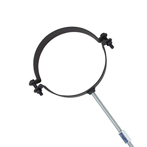 LANZZAS Pelletrohr Halter/Schellen-Set für den Durchmesser 100 mm - Farbe: schwarz - mit Schrauben und Gewindestangen von LANZZAS