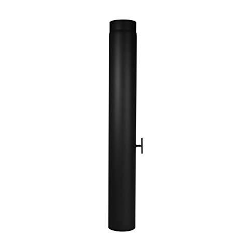 LANZZAS Rauchrohr 1000 mm mit Drosselklappe - im Durchmesser Ø 130 mm - Farbe: schwarz - Ofenrohr Verlängerungsrohr von LANZZAS