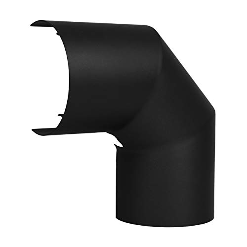 LANZZAS Rauchrohr Hitzeschutz/Thermoschild 90° Bogen seitlich - für den Durchmesser Ø 130 mm - Farbe: schwarz - Ofenrohr Thermoschutz-Schild von LANZZAS