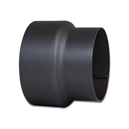 LANZZAS Rauchrohr Ofenrohr Reduzierung Ø 150 mm auf Ø 130 mm in schwarz Kaminofen Rohr Reduktion Ofenrohrreduzierung von LANZZAS