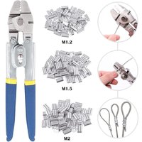 Laoa - Crimpzange für Drahtseile bis 2,2 mm mit 150 Stück Aluminium-Doppel-Crimphülsen in 3 Größen von LAOA