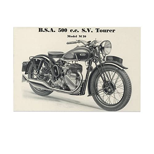 BSA M20_ The BSA M20 Was A British Motorcycle Made … Leinwandposter Wandkunst Dekor Druck Bild Gemälde für Wohnzimmer Schlafzimmer Dekoration 20 x 30 cm von LAOAYI