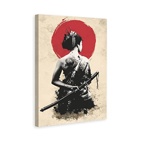 LAOAYI Japanische Geisha Samurai Kunst Gemälde Leinwand Poster Wandkunst Dekor Druck Bild Gemälde für Wohnzimmer Schlafzimmer Dekoration 40 x 60 cm von LAOAYI