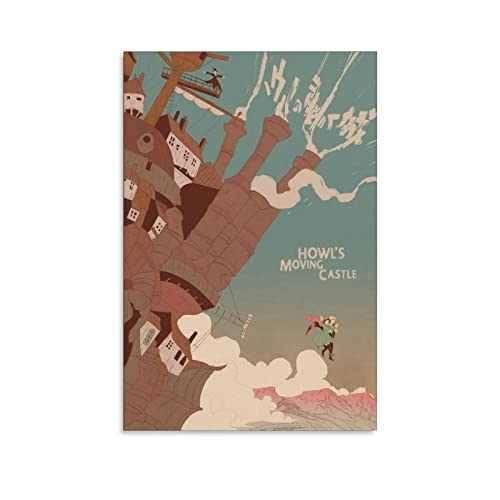 Leinwandposter mit japanischem Anime-Motiv "Howl's Moving Castle", 30 x 45 cm von LAOAYI