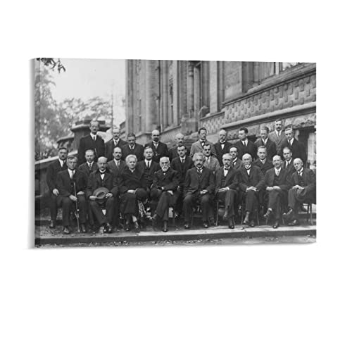 Vintage Group Photo of The Fifth Solvay Physics Conference in 1927, dekoratives Gemälde, Leinwand, Wandkunst, Wohnzimmer, Poster, Schlafzimmer, Malrahmen, 60 x 90 cm Vintage Group Photo of The Fifth Solvay Physics Conference in 1927, dekoratives Gemälde, Leinwand, Wandkunst, Wohnzimmer, Poster, Schlafzimmer, Malrahmen, 60 x 90 cm von LAOAYI
