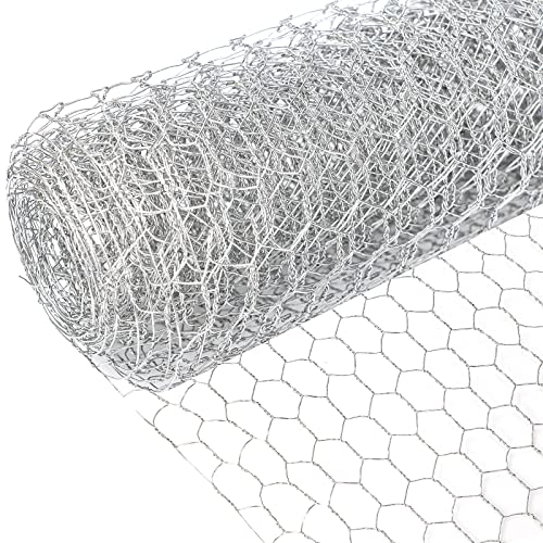 Chicken Wire Mesh Net Drahtgeflecht für Hühner Verzinkte Sechseckgeflecht Metall Huhn Drahtnetz Kaninchendraht Maschendraht Gartennetz Zaun Draht Rolle für Bastelprojekte und Heimdekoration von LAOJU