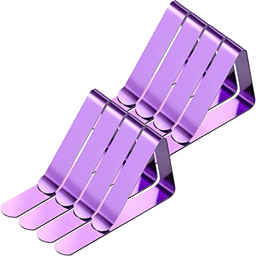 Tischtuchklammern Tischdecke Clips Edelstahl Tischabdeckungsklemmen 8 Stück Tischdeckenklammer Tischtuch Clips für Picknicks Hochzeiten Partys Innen Draußen, Violett von LAOJU