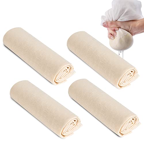 Passiertuch Käsetücher zum Abseihen 4 Stück Wiederverwendbar Käsetuch Reine Baumwolle Filtertuch Käsetücher zum Kochen Käse Machen Backen Fruchtsaft, 70CM X 70CM von LAOJU