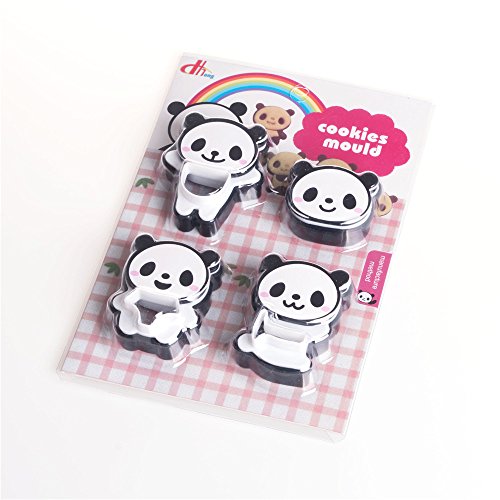 LAOMAO Frühstück DIY niedlichen Comic Panda Form Kuchen Ausstecher Kunststoff Brot Form Hersteller 4 Arten 1 Satz von LAOMAO