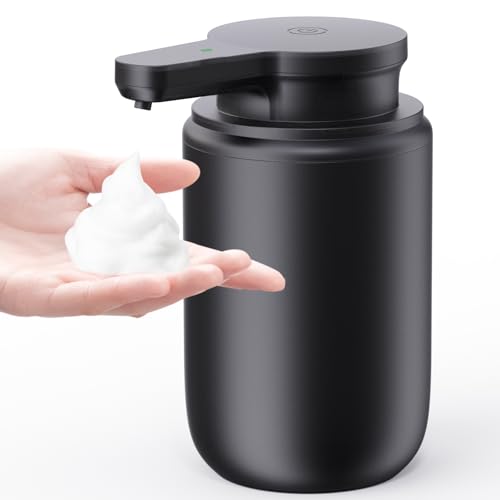 Seifenspender Automatischer Schaumseifenspender Elektrischer mit Sensor: LAOPAO Soap Dispenser Set IPX5 Wasserdicht USB-C Aufladung mit Sensor Infrarot Bewegungssensor für Küche & Bad (Schwarz) von LAOPAO