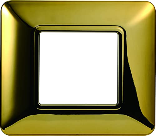 Technologie-Platte, kompatibel mit der Serie BTICINO Matrix 2-3-4-6 verschiedenen Farben (2 Module, glänzendes Gold) von LAOSEP