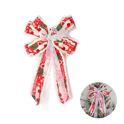 LAOYEFACAI Weihnachtsschleifen große Doppelschicht aus Verdicktes Farbband Weihnachtsbaum Ornamente Schleifen Weihnachtsbaumschmuck für Familienfeiern Party Dekoration für Weihnachten (Type A) von LAOYEFACAI