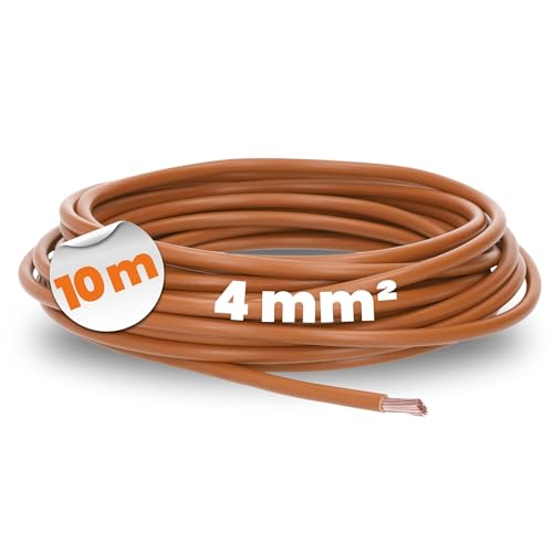 10 Meter Lapp 4520033 H07V-K 4 mm² braun I Verdrahtungsleitung I Aderleitung flexibel I PVC-Einzelader I Litze 4mm2 I Verdrahtung von Lapp
