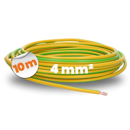 10 Meter Lapp 4520003 H07V-K 4 mm² grün-gelb I Erdungskabel I Verdrahtungsleitung I Aderleitung flexibel I PVC-Einzelader I Litze 4mm2 I Verdrahtung von Lapp