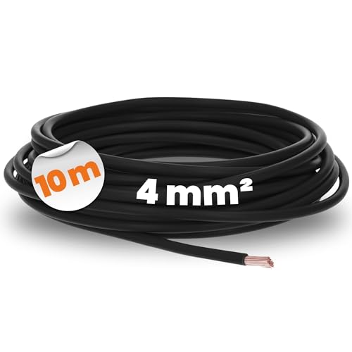 10 Meter Lapp 4520013 H07V-K 4 mm² schwarz I Verdrahtungsleitung I Aderleitung flexibel I PVC-Einzelader I Litze 4mm2 I Verdrahtung von Lapp