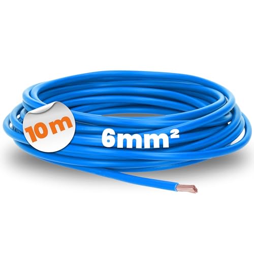10 Meter Lapp 4520024 H07V-K 6 mm² blau I Verdrahtungsleitung I Aderleitung flexibel I PVC-Einzelader I Litze 6mm2 I Verdrahtung von Lapp