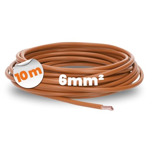 10 Meter Lapp 4520034 H07V-K 6 mm² braun I Verdrahtungsleitung I Aderleitung flexibel I PVC-Einzelader I Litze 6mm2 I Verdrahtung von Lapp