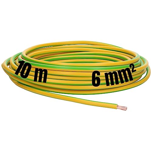 10m 6mm² LAPP Kabel H07V-K Einzelader Litze Leitung Einzelader flexibel (Grün-Gelb) von Lapp