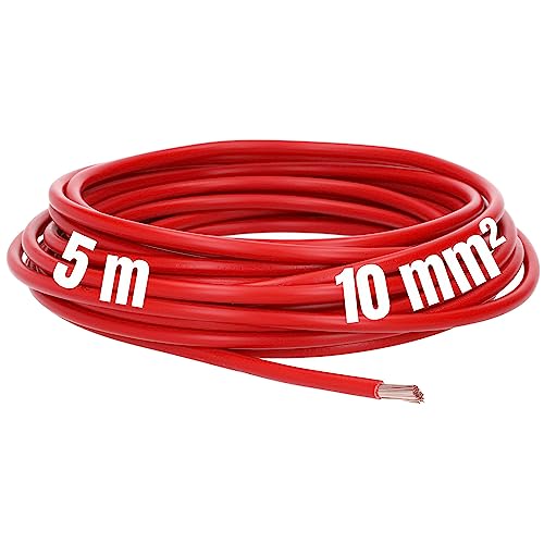 5 Meter Lapp 4520045 H07V-K 10 mm² rot I Verdrahtungsleitung I Aderleitung flexibel I PVC-Einzelader I Litze 10mm2 I Verdrahtung von Lapp