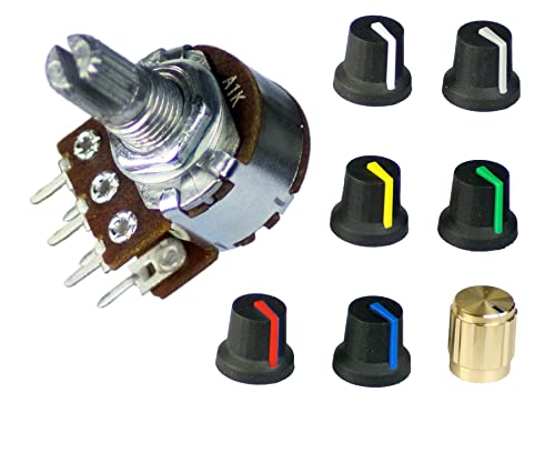 Potentiometer Stereo logarithmisch 1K | 2,2K | 5K | 10K | 22K | 50K | 100K | 220K | 500K | Drehregler Poti Pins (100K) von Lapp