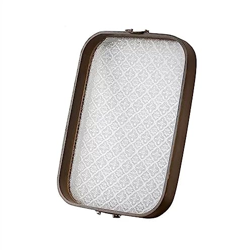Dekoratives Tablett Vintage Licht Luxus Acryl Tablett Haushalt Rechteckige Tasse Lagerung Tablett Tee-Set Tablett mit Griff Dekorative Tablett Couchtisch Tablett(Size:L) von LAPADULA
