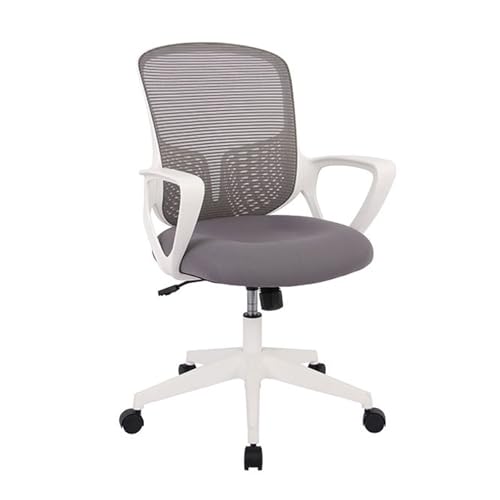 Home-Office-Stuhl Bürostuhl aus Netzstoff mit mittlerer Rückenlehne, ergonomischem, drehbarem Schreibtisch-Bürostuhl mit Armlehnen und Lordosenstütze, höhenverstellbar, PC-Arbeitsstühle Moderne Stühle von LAPADULA