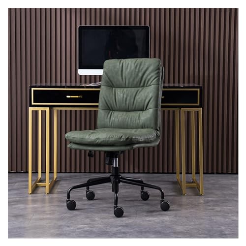Home-Office-Stuhl Chef-Konferenzstuhl, Bürostuhl mit hoher Rückenlehne, Leder, höhenverstellbar, drehbarer Schreibtischstuhl, ergonomischer Bürostuhl ohne Armlehnen Moderne Stühle ( Color : B ) von LAPADULA