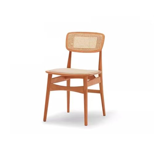 Home-Office-Stuhl Gepolsterter Küchenstuhl mit Massivholzgestell, Esszimmerstuhl, Bürostuhl mit Rattan-Rückenlehne, geeignet for Küche und Büro Moderne Stühle ( Color : A , Size : 44*50*79cm ) von LAPADULA
