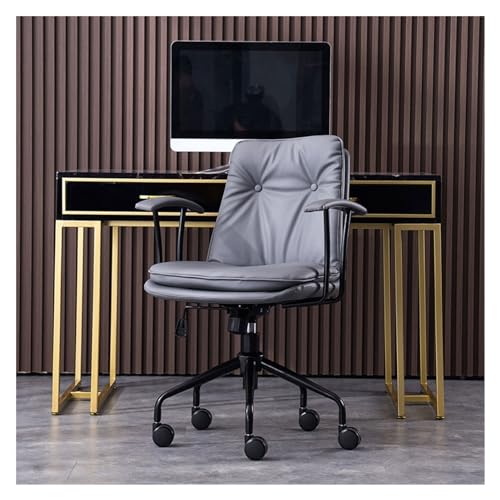 Home-Office-Stuhl Home-Office-Schreibtischstuhl, ergonomischer, verstellbarer PC-Stuhl mit Lendenwirbelstütze, Arbeitsstuhl aus PU-Leder mit Metallbasis und gepolsterten Armlehnen Moderne Stühle ( Col von LAPADULA