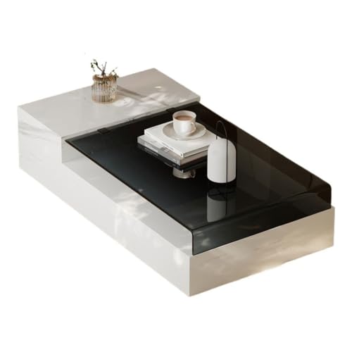LAPADULA Beistelltisch Rock Plate Teetisch Wohnzimmer Moderner Glasteetisch Kreative Dekoration Teetisch Sofa-Couchtisch von LAPADULA