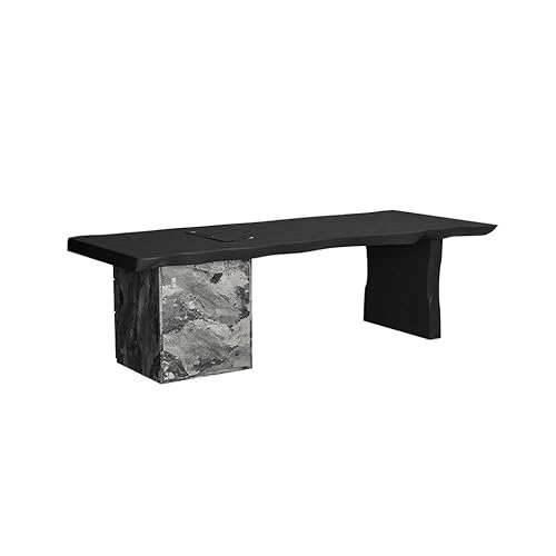 LAPADULA Computertisch Kleine Chef-Büro-Werkbank aus Massivholz, geeignet for Flur, Zuhause, Firmenpräsident-Computer, schwarzer Einzeltisch Stabiler Büroschreibtisch(200x70x75cm) von LAPADULA