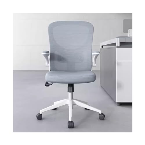 LAPADULA Home-Office-Stuhl Bürostuhl, einfacher moderner Personalstuhl, drehbar, mit Armlehnen, Rückenlehne, Netzstoff, Salon-Verhandlungsstuhl Moderne Stühle (Color : Gray) von LAPADULA