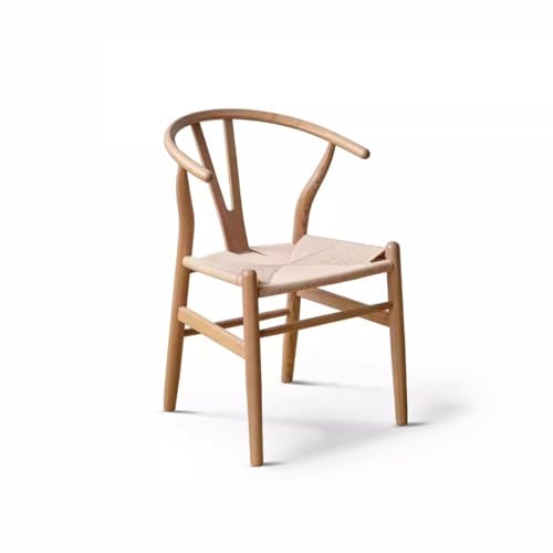 LAPADULA Home-Office-Stuhl Wishbone-Stuhl aus Massivholz, Sessel aus Seilgeflecht, Küchenstuhl in Massivholzfarbe, geeignet for Küche, Wohnzimmer und Esszimmer Moderne Stühle von LAPADULA