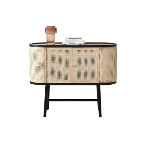 LAPADULA Konsolenschrank Holz Einfache Esszimmer Sideboard Home Küche Rattan Lagerung Schrank Wohnzimmer Veranda Tee Schrank Buffet-Aufbewahrungsschrank von LAPADULA