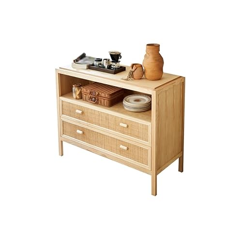 LAPADULA Konsolenschrank Holz Rattan Sideboard Schlafzimmer Küche Lagerschrank Wand Schubladenschrank Buffet-Aufbewahrungsschrank von LAPADULA