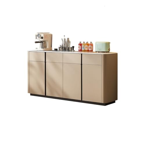 LAPADULA Konsolenschrank Modernes Sideboard aus Sattelleder for den Esstisch, Aufbewahrungsschrank aus Holz for das Schlafzimmer Buffet-Aufbewahrungsschrank von LAPADULA